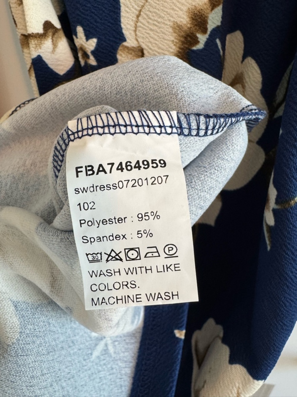 Floral Navy Longsleeve Dress with Tie Waist - NWOT - Picture 10 of 10